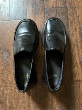 Dansko Black Leather Slip-On Women's Loafers